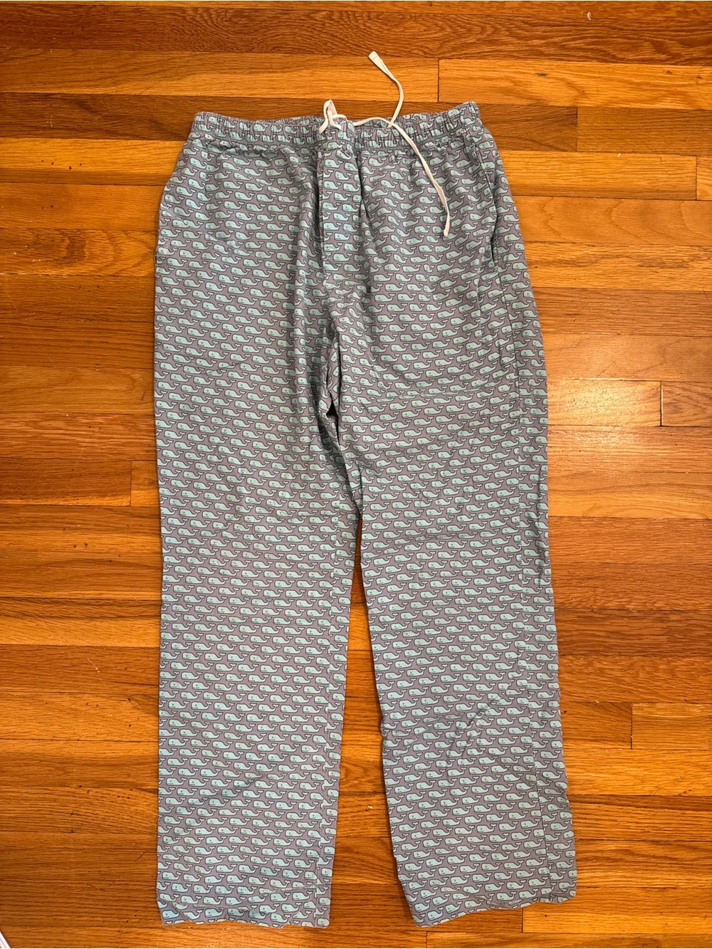 Vineyard Vines Gray Pajama Pant with Mint Whale Pattern Mens Small